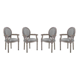 Emanate Upholstered Fabric Dining Armchairs Set of 4