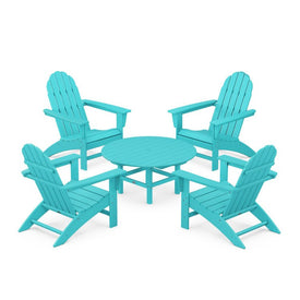 Vineyard Five-Piece Adirondack Chair Conversation Set - Aruba