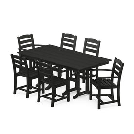 La Casa Cafe Seven-Piece Farmhouse Dining Set - Black