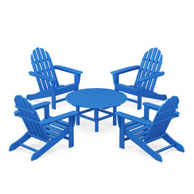 Classic Adirondack Five-Piece Conversation Set - Pacific Blue