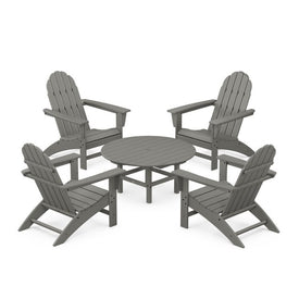 Vineyard Five-Piece Adirondack Chair Conversation Set - Slate Gray
