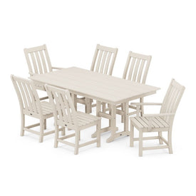 Vineyard Seven-Piece Farmhouse Dining Set - Sand