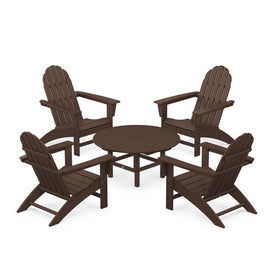 Vineyard Five-Piece Adirondack Chair Conversation Set - Mahogany
