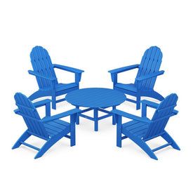 Vineyard Five-Piece Adirondack Chair Conversation Set - Pacific Blue
