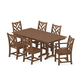 Chippendale Seven-Piece Farmhouse Dining Set - Teak