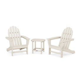 Classic Adirondack Three-Piece Set with South Beach 18" Side Table - Sand