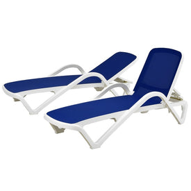 Plymouth Collection All Weather Sling Chaise Lounge Pair