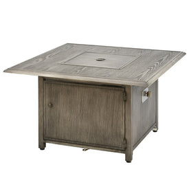 40" Woodgrain Design Square Propane Fire Pit Table