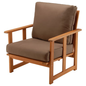 Eucalyptus Grandis Wood Cushioned Club Chair - Chocolate