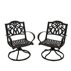 Leeds Collection All-Weather Swivel Chairs Set of 2