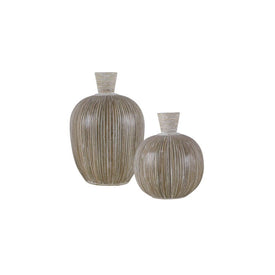 Islander Terracotta and Bamboo Vases Set of 2