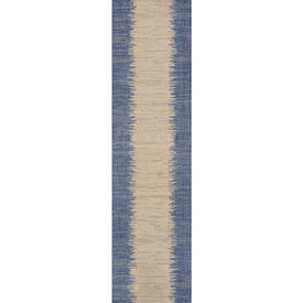 Tavira Modern Stripe 96"L x 26"W Indoor/Outdoor Runner Rug - Blue/Beige