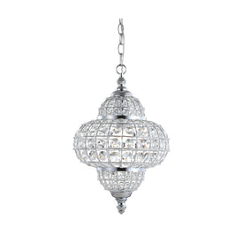 Juliette Single-Light Crystal Pendant - Chrome and Clear
