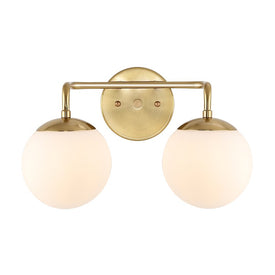 Louis Parisian Globe Two-Light LED Bathroom Vanity Fixture - Brass Gold