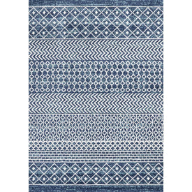 Arta Moroccan Vintage Geometric 72"L x 48"W Area Rug - Navy/Cream