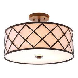 Elizabeth Three-Light Semi-Flush Mount Ceiling Fixture - Oil Rubbed Bronze