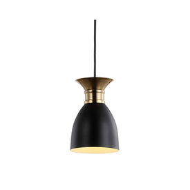 Edison Single-Light LED Pendant - Black and Brass Gold