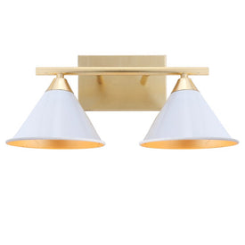 Yvette Two-Light Wall Sconce - White and Gold Leaf
