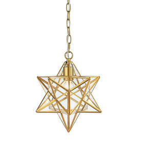 Stella Moravian Star Single-Light Pendant - Gold Leaf