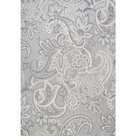 Gordes Paisley High-Low 60"L x 36"W Indoor/Outdoor Area Rug - Light Gray/Ivory