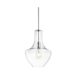 Watts Single-Light Pendant - Chrome and Clear