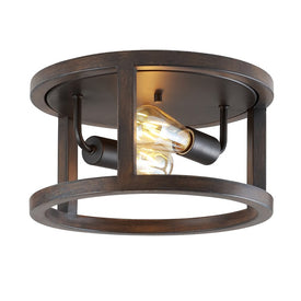 Atelier Two-Light Flush Mount Ceiling Fixture - Oil Rubbed Bronze