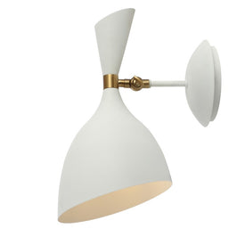 Josef Single-Light Wall Sconce - White and Brass Gold