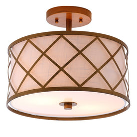 Elizabeth Two-Light Semi-Flush Mount Ceiling Fixture - Gold