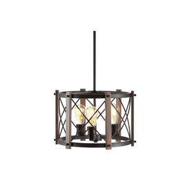 Ferme Three-Light LED Pendant - Oil Rubbed Bronze and Brown