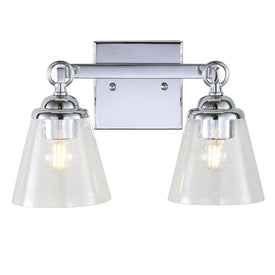 Marion Two-Light Bathroom Vanity Fixture - Chrome and Clear