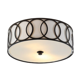 Aria Two-Light Flush Mount Ceiling Fixture - Oil Rubbed Bronze