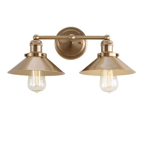 August Two-Light Bathroom Vanity Fixture - Brass Gold