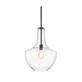 Watts Single-Light Pendant - Oil Rubbed Bronze and Clear