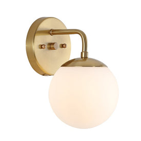 Louis Parisian Globe Single-Light LED Bathroom Wall Sconce - Brass Gold