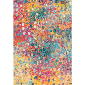 Contemporary POP Modern Abstract 72"L x 48"W Area Rug - Multi/Yellow