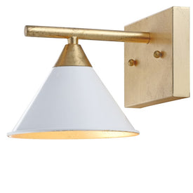 Yvette Single-Light Wall Sconce - White and Gold Leaf