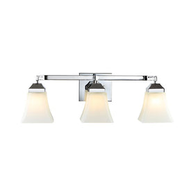 Staunton Three-Light Bathroom Vanity Fixture - Chrome