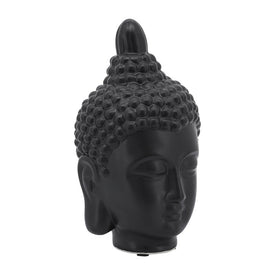 10" Ceramic Buddha Head - Black