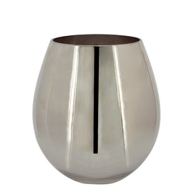 6" Metallic Glass Vase - Silver