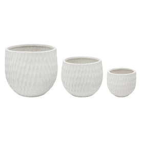 Ceramic Planters Set of 3 - Matte White