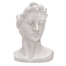 21" Greek Statue Planter - White
