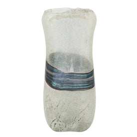 14" Azurite Glass Vase - Blue/Gray