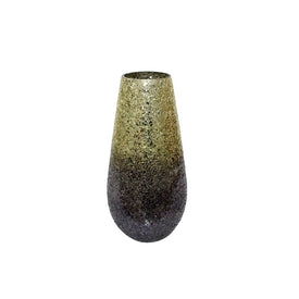12" Crackled Glass Vase - Plum Ombre