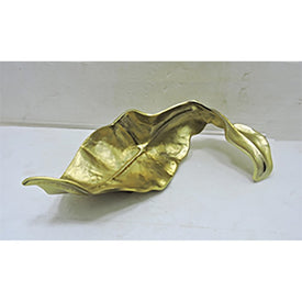 19.5" Curled Metal Leaf - Gold