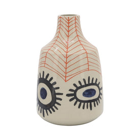 11" Ceramic Tribal Vase - Multi