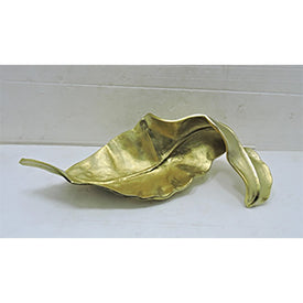22" Curled Metal Leaf - Gold