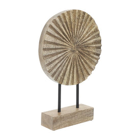 12" Wood Pinwheel Tabletop Decor on Stand - Natural