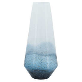 18" Glass Vase - Blue/White