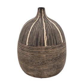 9" Tribal Ceramic Vase - Brown