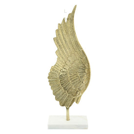 24" Metal Wing on Marble Stand - Gold